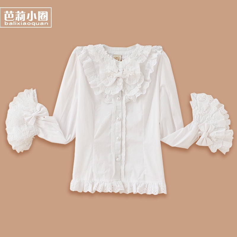 2014新款秋装儿童纯棉衬衫女童白色长袖衬衣中大童立领上衣潮款