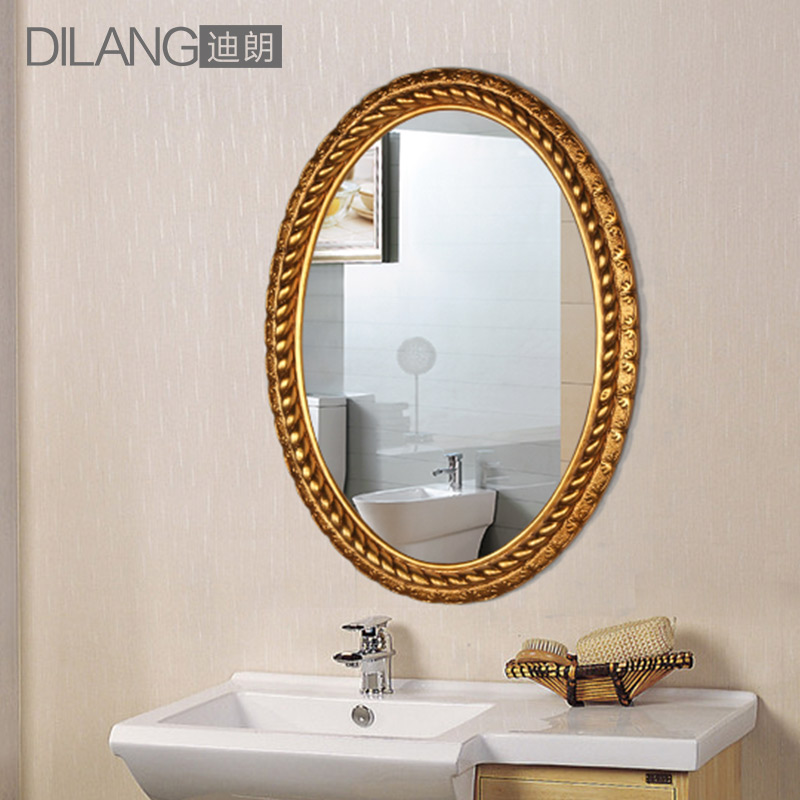 迪朗 欧式浴室镜 玄关梳妆镜子 卫生间壁挂装饰镜 洗手间防水镜框
