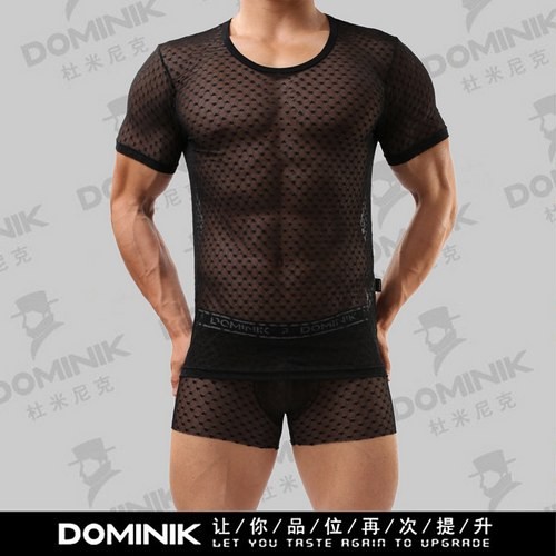 专柜OHB2260男士内衣运动健身透明网纱背心天丝情趣内衣背心