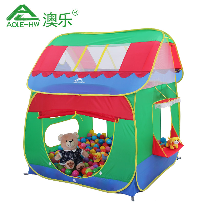 澳乐公主宝宝儿童帐篷便携大房子玩具游戏屋海洋球池波波池