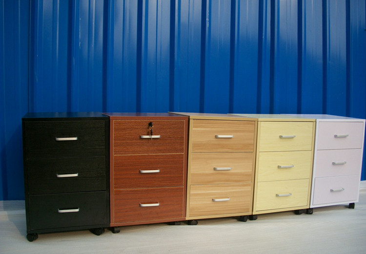 简约现代床头柜储物柜小移动柜子带抽屉柜三抽屉移动柜边柜收纳柜