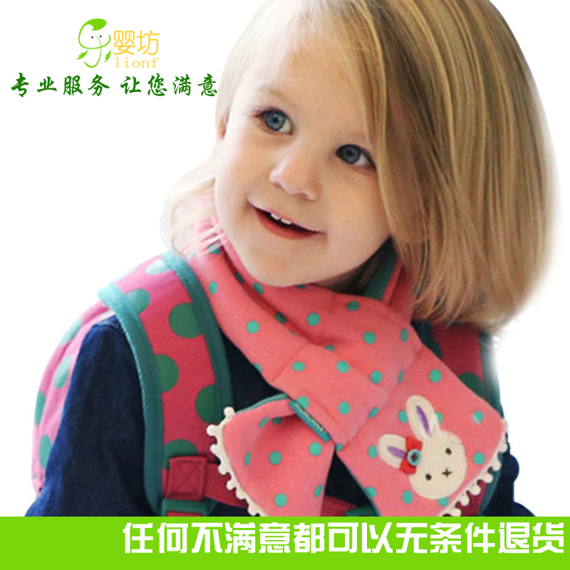 儿童秋冬非常可爱围巾 卡通标保暖儿童围巾 男女童卡通围巾2-6岁