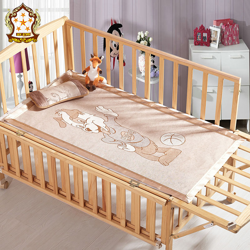 SIX STAR皇室六颗星高端婴儿童床卡通冰丝超软凉席枕头两件套包邮