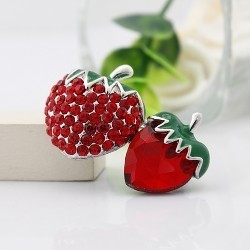 贝瑞雅 9537钻桃心草莓胸针饰品
