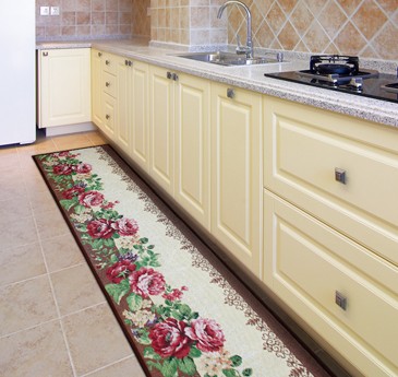 日式厨房防滑垫 玫瑰地垫 门垫 推门垫 飘窗地毯特价
