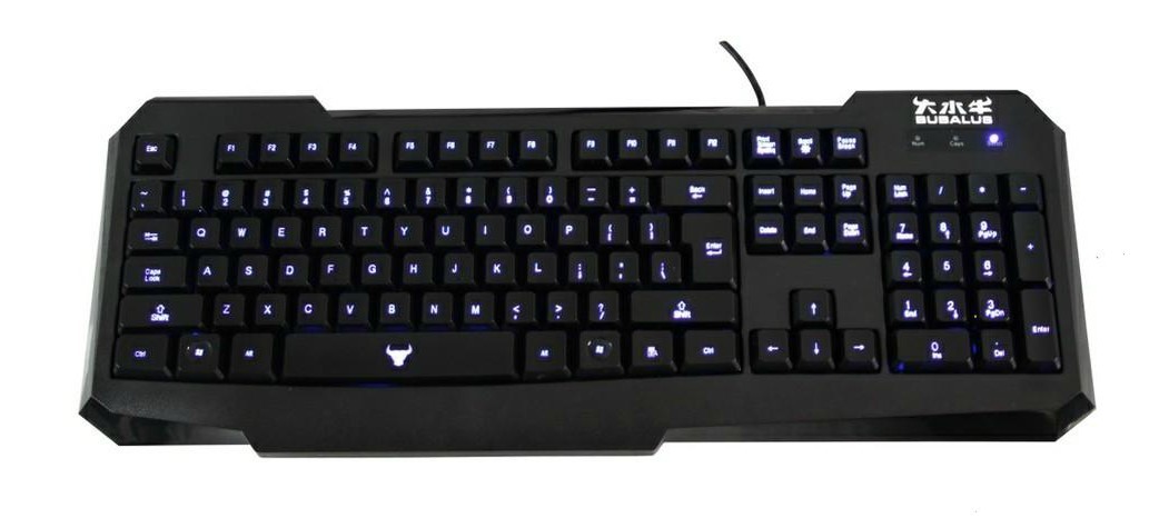 大水牛K162 异能幻影USB有线蓝色背光键盘 专业游戏键盘