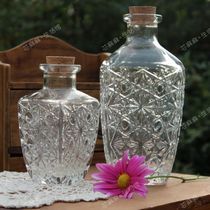 zakka杂货带木塞玻璃瓶红酒瓶无铅玻璃储存瓶 加厚茶叶罐可当花瓶