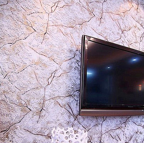 立体砂岩颗粒墙纸 客厅沙发电视背景墙壁纸 阿尔卑斯雪山