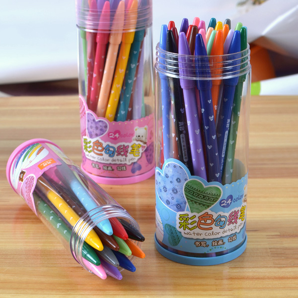Truecolor/真彩 12色/24色彩色勾线笔 儿童勾线笔 书写笔 绘画笔