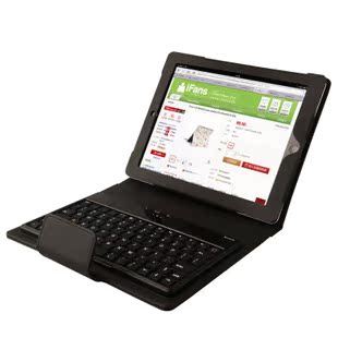 黑色商务ipad2 ipad3保护套 皮套 带键盘 new ipad4保护壳