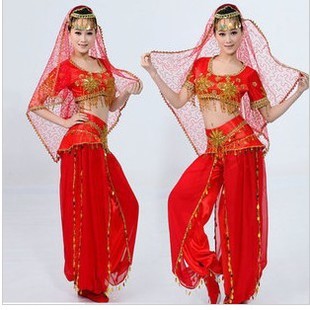 新款少数民族舞蹈服饰表演服装印度女装黄色特价2013红色促销夏季