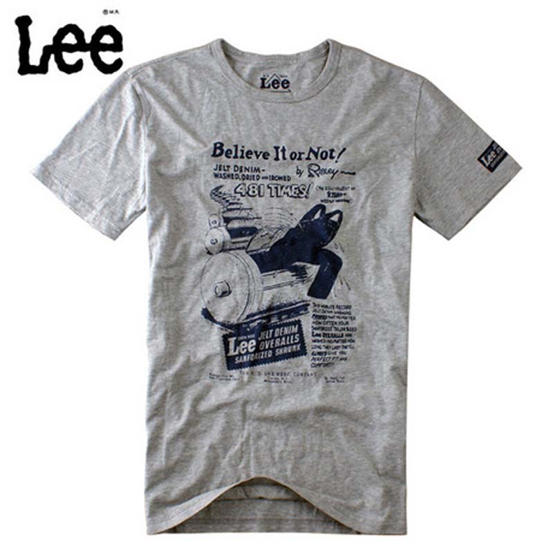 lee李牌男士短款t恤 正品代购 环保电磁图案水洗短袖T恤8784-5y8r