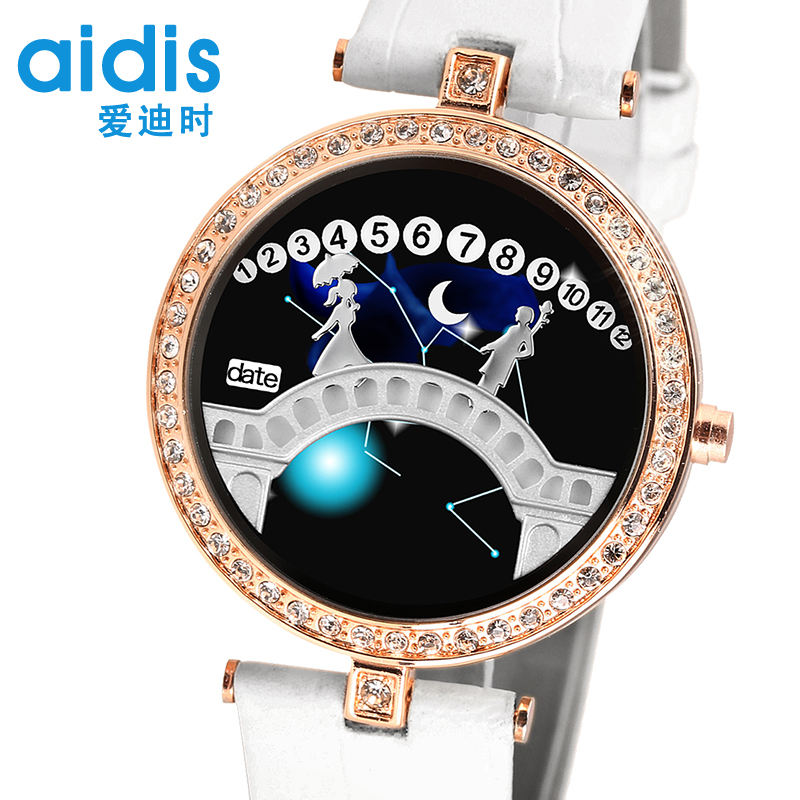 正品韩版led星座皮带电子表镶钻满天星水钻手表韩国时尚女士手表