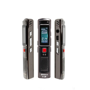 新科V26录音笔8G大容量 微型高清远距离专业降噪录音笔 MP3数码屏