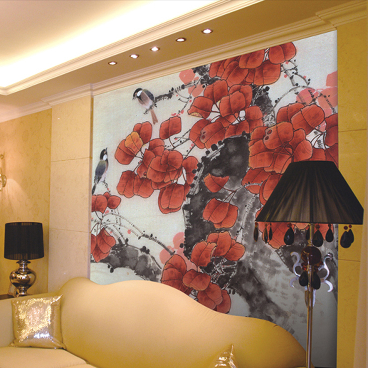 彩纸佳人无纺布大型壁画墙纸 品牌特价 现代中式客厅卧室背景墙
