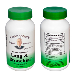 美国代购Christophers肺支气管呵护有机配方450mg100粒素食胶囊