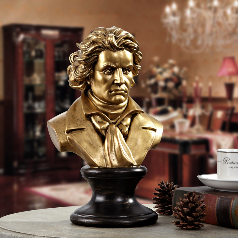 欧式家居装饰品 贝多芬塑像 人物雕塑工艺品 美术模型 音乐摆件