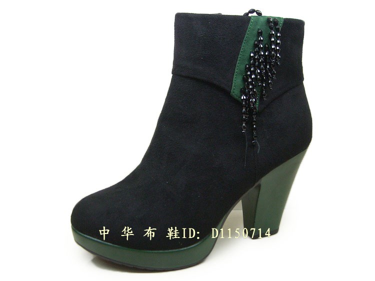 2013年新款老北京布鞋短靴子春秋冬季高跟女鞋女靴3331京