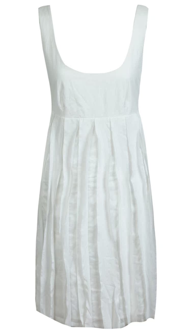 加拿大CLUB M0NAC0白色花边大圆领低胸连衣裙纯棉夏季透气连衣裙