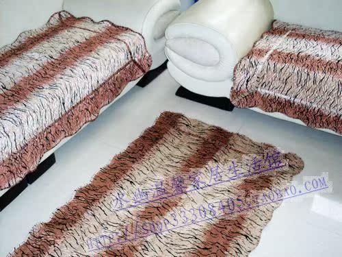特价 老虎纹短毛绒绗缝布艺沙发巾|坐垫|飘窗垫|90*90