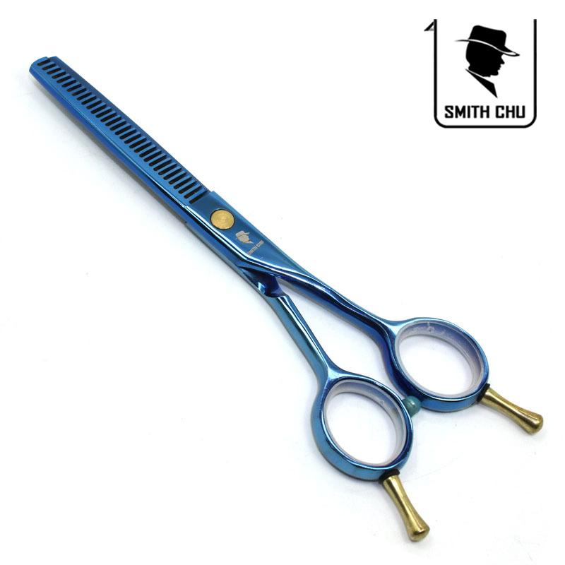 SMITH CHU彩色剪刀专业理发美发剪刀牙剪蓝色双尾钉5.5寸HM82-532