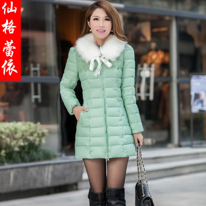 仙格蕾依2013新款冬装韩版女装甜美棉衣中长款淑女气质修身棉袄女