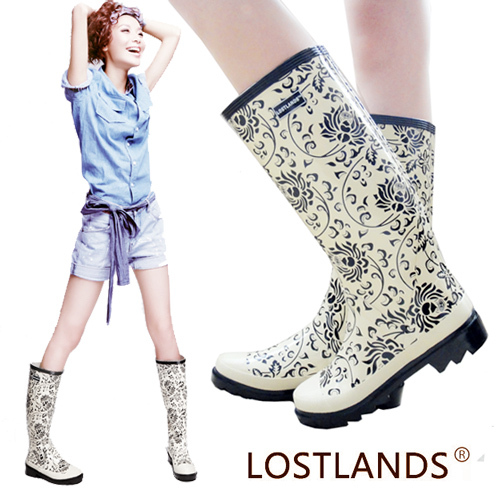 Lostlands专柜正品优质优雅女士雨靴 女式高筒雨鞋 经典热卖！