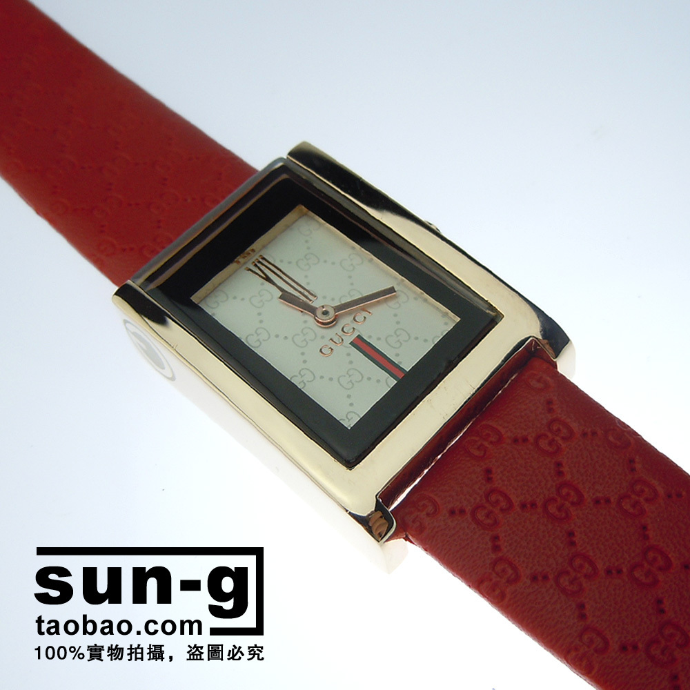 GUCCI 古驰女士手表 红色经典款 方形  简单大方 名牌手表