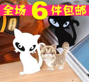AQ1336 韩国 饰品批发 随身宠物-黑白亚克力小猫胸针 秒杀