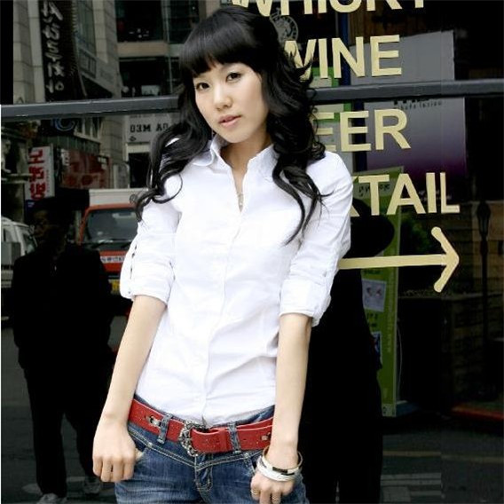 秋季女装 韩版 纯棉 百搭 时尚 气质 淑女 纯色长袖白衬衫63240