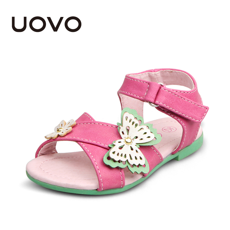 UOVO夏季新款女童小大童凉鞋 甜美公主鞋时尚沙滩鞋漏趾套脚