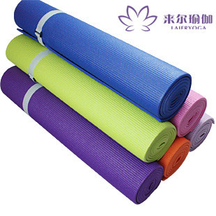 来尔环保6mm瑜伽垫 防滑加厚瑜珈垫 PVC愈加垫 瑜伽毯 送包送毛扣