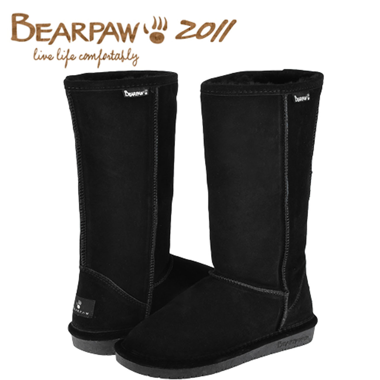 正品2011新款 美国bearpaw熊掌612 牛皮羊毛高筒雪地靴 高筒靴