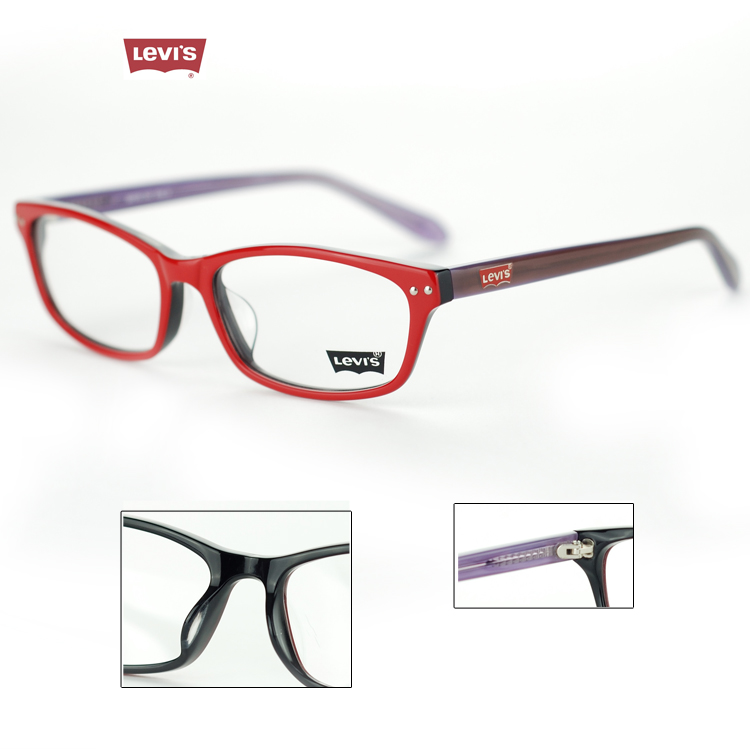新款正品李维斯眼镜 双色板材 LS96012近视眼镜架 男女款气质全框