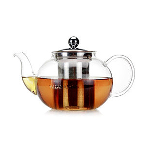 耐热玻璃茶壶/ 花茶壶 / 不锈钢过滤内胆/盖 P-004（ 800ML）