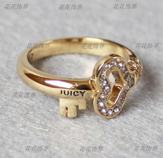 【冲冠】Juicy Couture专柜正品※金色钥匙嵌钻戒指
