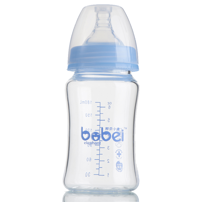 邦贝小象 玻璃奶瓶宽口径圆弧180ml新生婴儿婴儿小孩宝宝用品