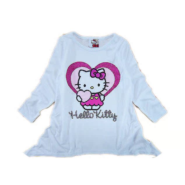 2011新款秋装外贸原单hello kitty女童装小中大童长袖T恤上衣