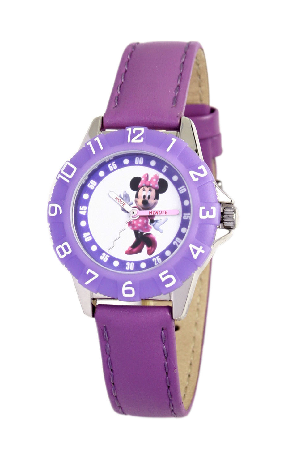 Disney手表 米妮学生手表 女款 儿童手表女孩真皮表带女表