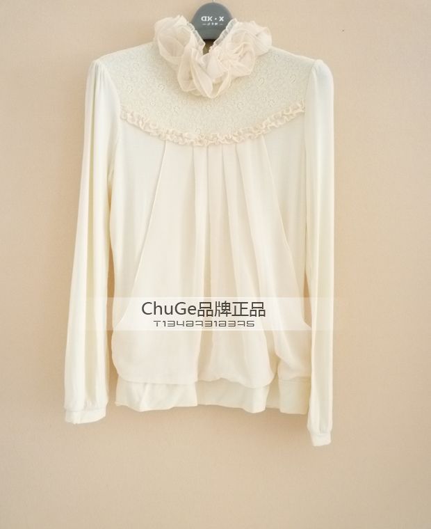 专柜正品女装品牌2011秋款ChuGe花朵立领打底衫C152735三色