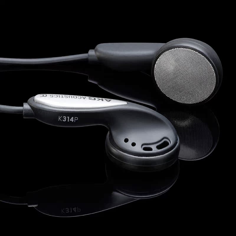 AKG K314P 耳塞式耳机 电脑重低音 运动手机线控耳机 立体声 正品