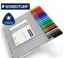 施德楼Staedtler三角型笔杆334 SB20彩色纤维笔 20色套装 原装！