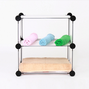 创意DIY 2层2格 百变拼装组合式简易衣柜脸盆架 卫生间收纳架