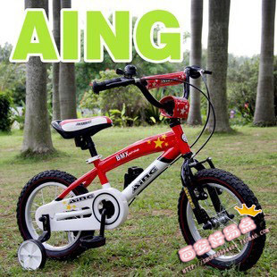 AING爱音儿童自行车星际飞车12寸超酷自行车送打气筒 挡泥板 小旗