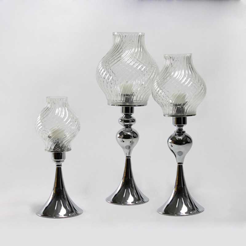 达芬琪欧式水晶玻璃古典餐桌壁炉烛台高档美式地中海茶几蜡烛台
