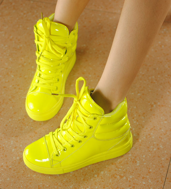 2011欧黛尔新款荧光色鞋厚底高帮鞋面包鞋休闲鞋潮鞋女鞋板鞋单鞋