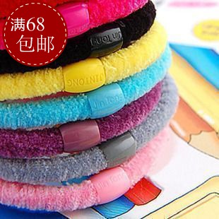 韩版糖果色毛绒发绳 宠物发圈 发绳 造型必备 颜色随机3个装