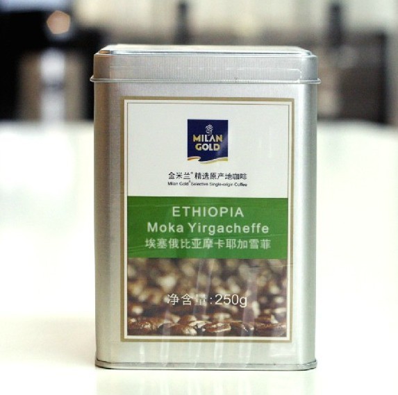 包邮进口金米兰埃塞俄比亚摩卡耶加雪菲咖啡豆/咖啡粉Mocha铁罐装