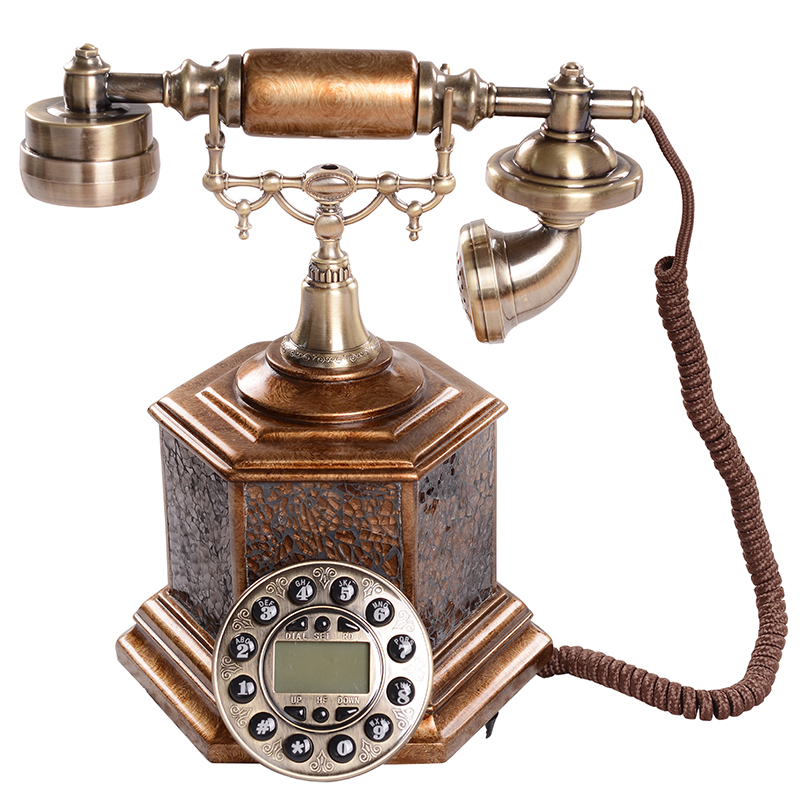 新款高档欧式复古电话机美式田园时尚创意家用座式办公古董电话机