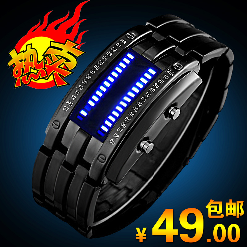 正品LED手表男士 韩国时尚学生 电子表 男表 多功能防水情侣手表